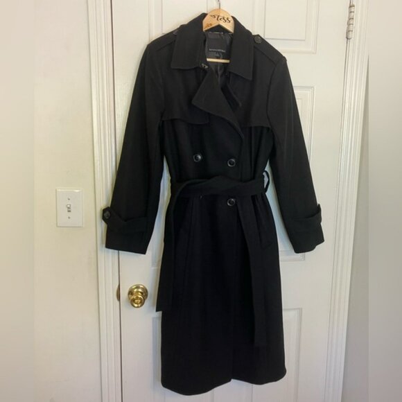 ITALIAN MELTON LONG TRENCH COAT - Picture 6 of 15